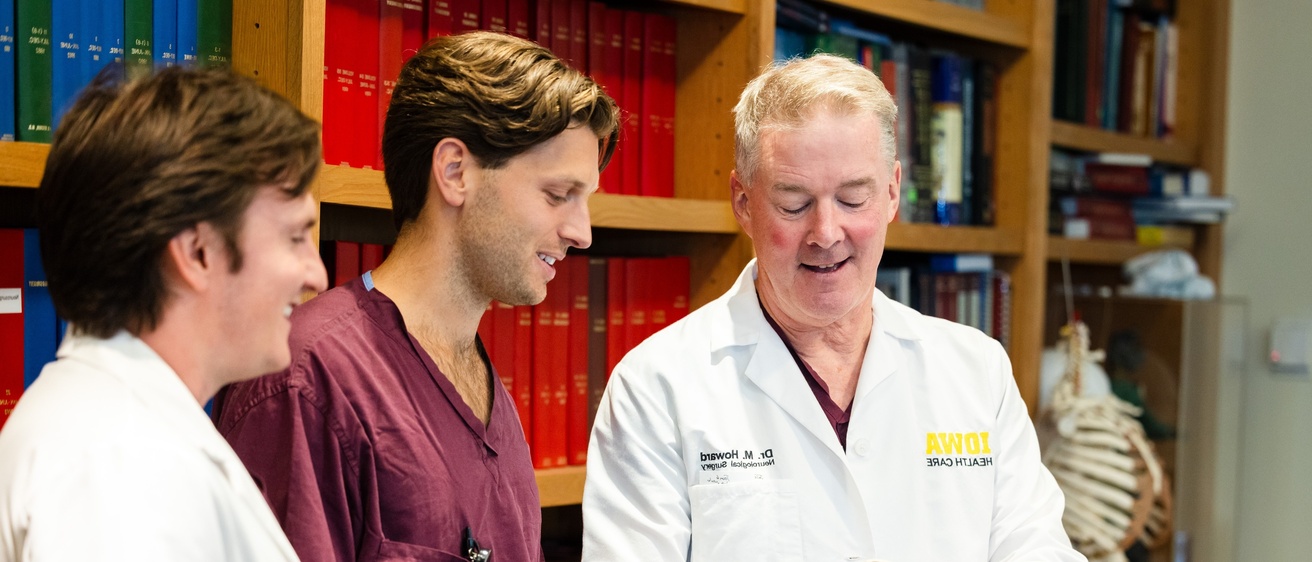 Neurosurgery residency on Wednesday, Sept. 17, 2025. Matthew Howard with residents Clayton Rosinski (center) and Anthony Marincovich.