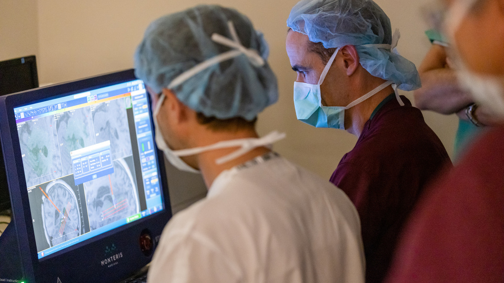 Brian Dlouhy performs a procedure on a pediatric epilepsy patient using the NeuroBlate Laser Interstitial Thermal Therapy System on Thursday, June 9, 2022. The LITT system uses MRI guided laser to destroy tissue in the brain.